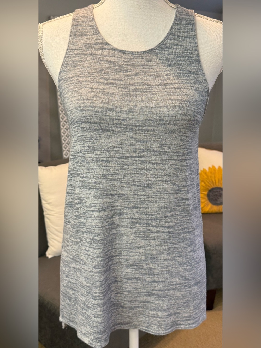 Aritzia Wilfred Free Ornella Tank Top Light Blue Heathered Reposa Fabric